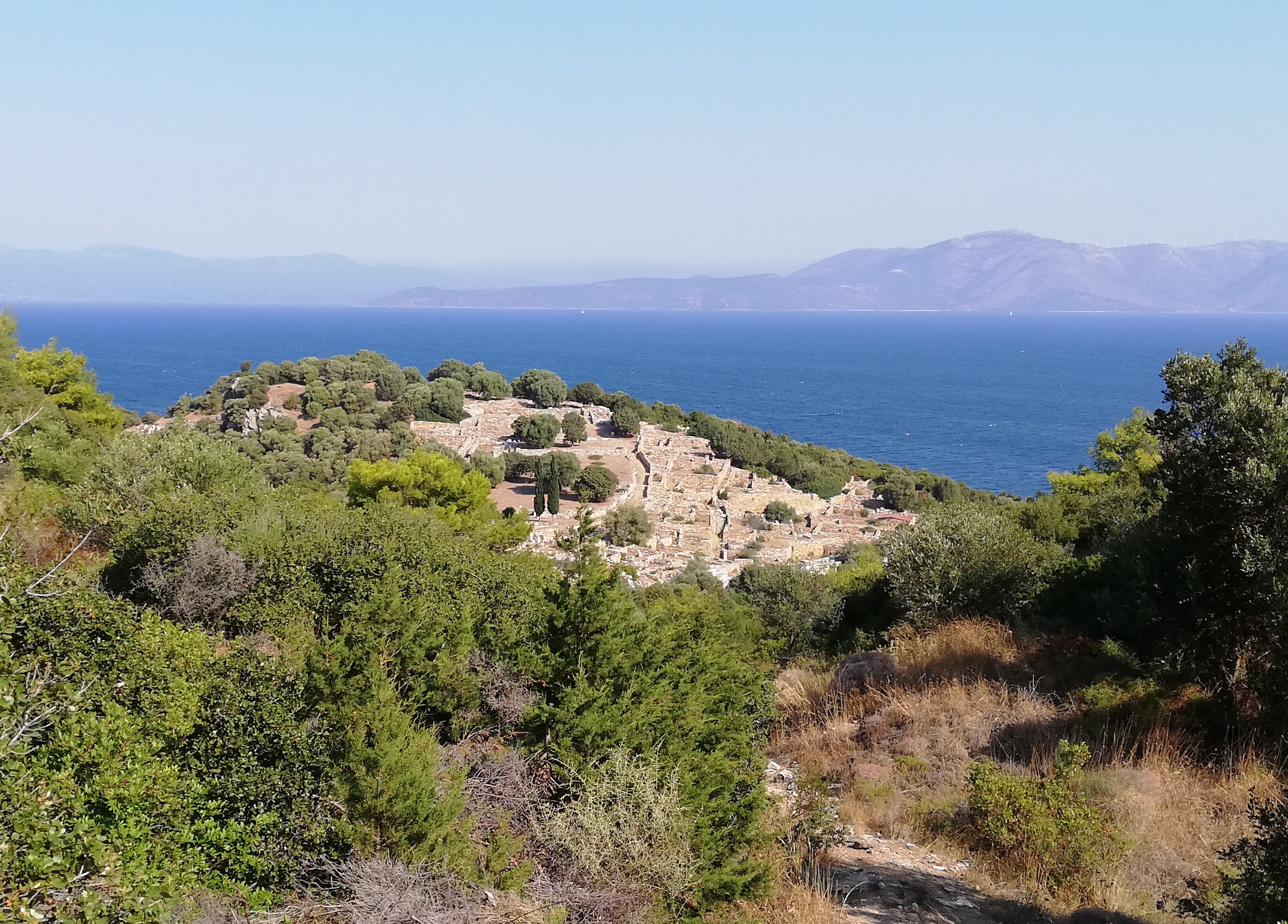 Panoramic view of the ancient fortress and town of Rhamnous